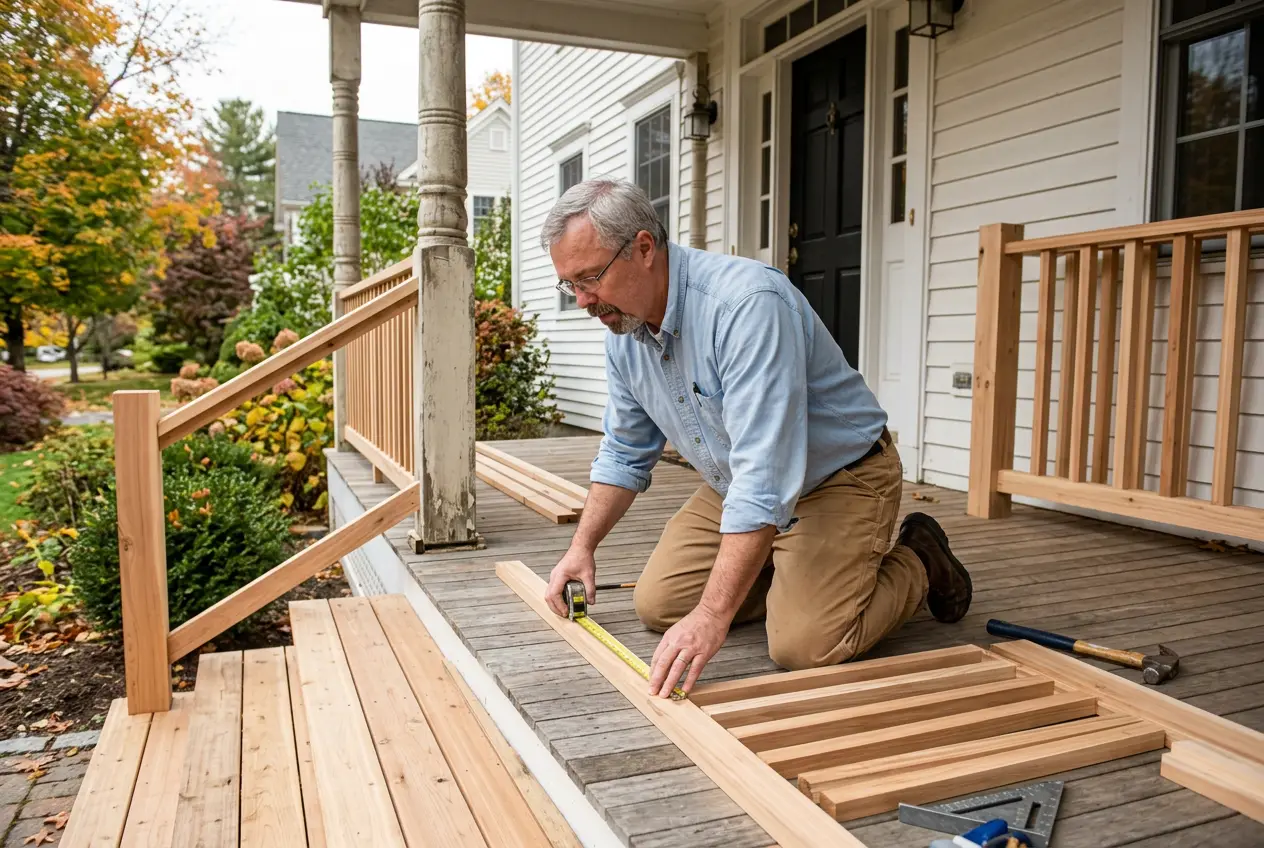 Measuring porch railing components