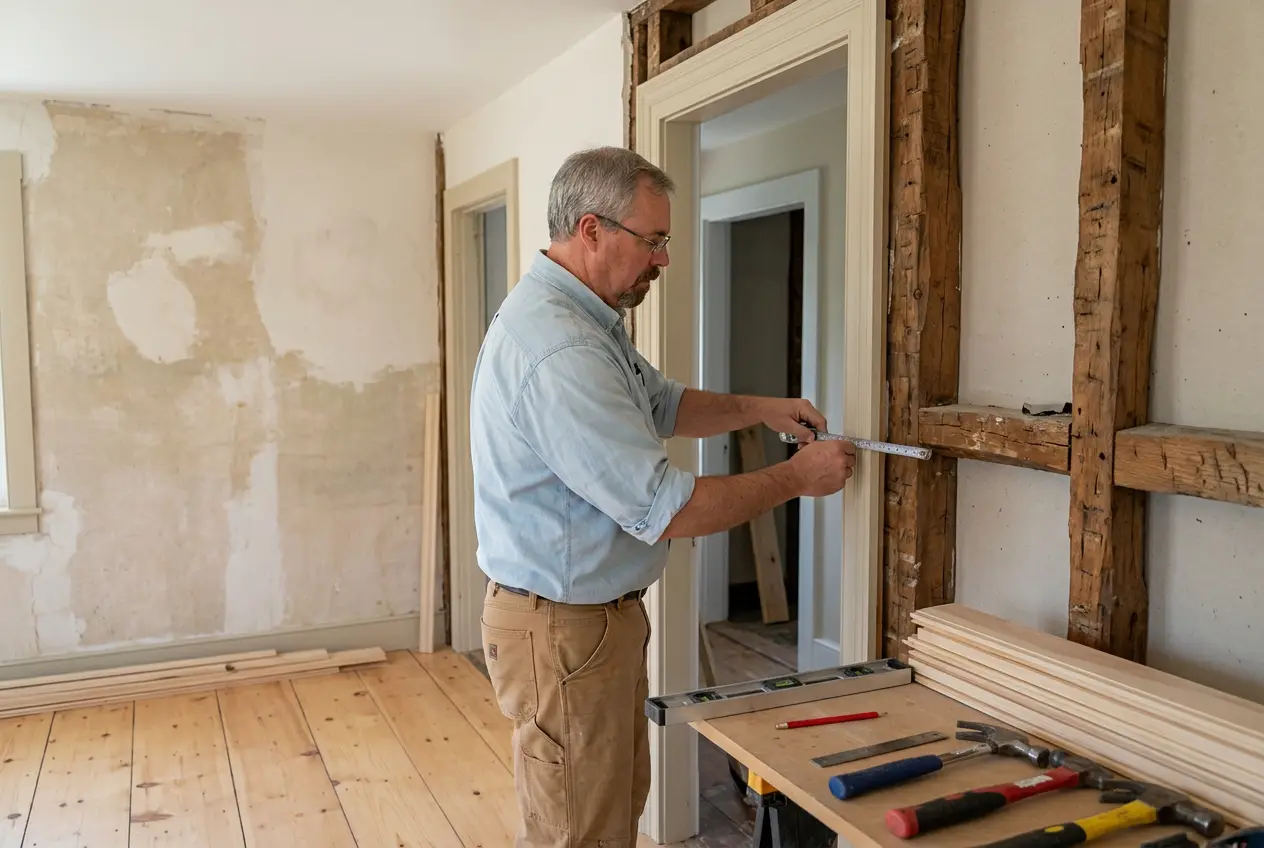 Measuring a new interior doorway