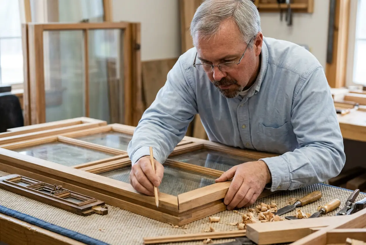 Repairing a traditional wooden sash window